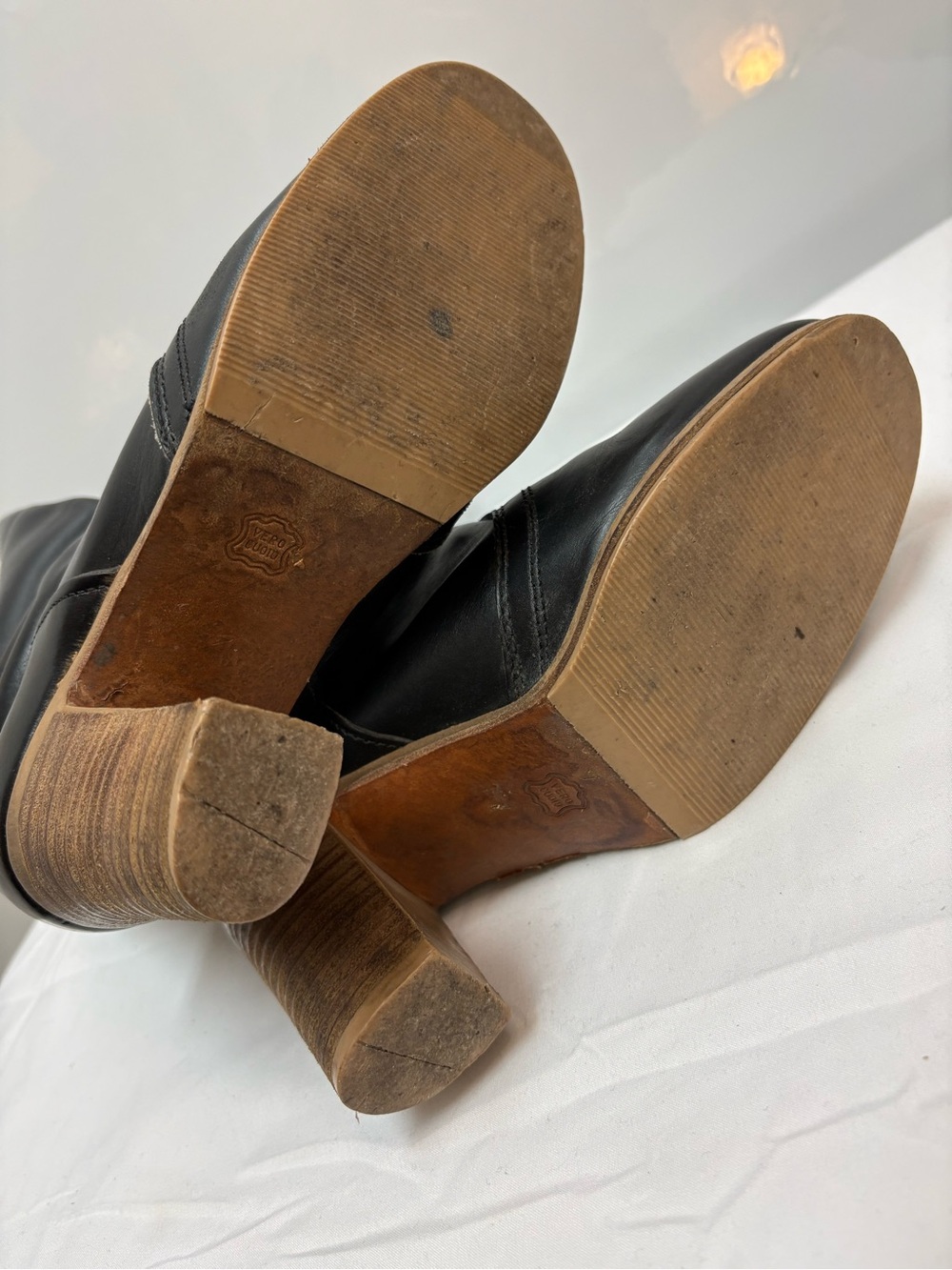 Vintage 1970s/1980s Hanna Leather Slouchy Heeled Boots Size 4 fits US 6.5-7 - Picture 10 of 12